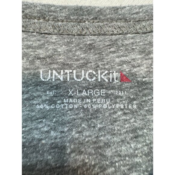 Untuckit Mens Long-Sleeve Henley Shirt Size XL Gray Casual Ultrasoft Crew Neck - Picture 2 of 11